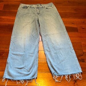 American Eagle Outfitters Light Blue Low-Rise Baggy Wide Leg Jeans Size 10